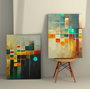 Wallity Cuadros Decorativos de Lienzo 2 Piezas 50 x 70 cm
